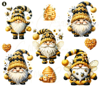 Bee Gnome UV DTF Decal sheets- 2 Designs