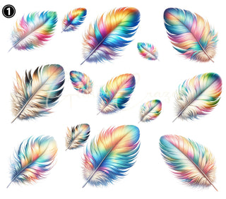 Feathers UV DTF Decal Sheets- 4 Design Options