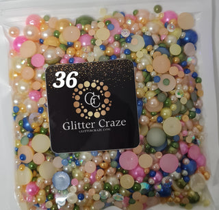 Pearl Packs-50 gram mixed size flat back pearls-50 color mixes to choose from