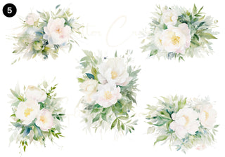 Watercolor floral decal sheets 11 Designs