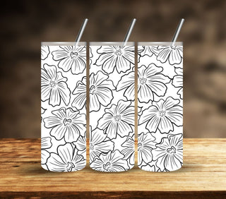 Floral UV DTF Tumbler Wraps with transparent background- 20oz- 9 Designs