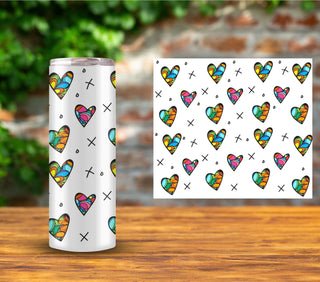 Doodle Hearts UV DTF Decal sheets