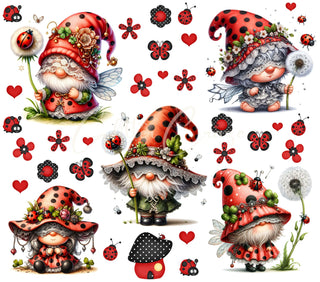 Ladybug Gnomes UV DTF Decal sheets- 2 designs available
