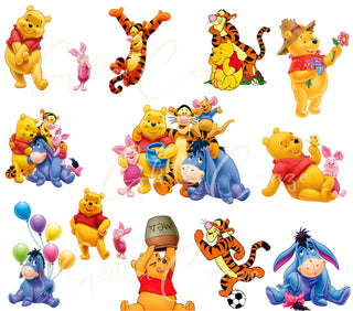 Pooh UV DTF Decal sheet