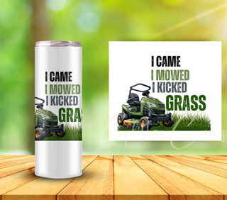 I came I mowed I kicked grass uv dtf decals- 3 sizes