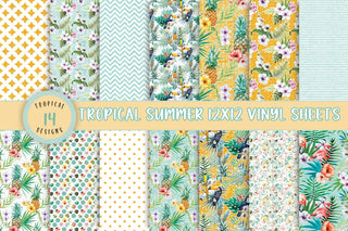 Tropical Summer 12x12 Vinyl Sheets- 14 Prints Available