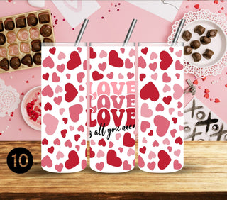 Valentine Tumbler wraps- 17 Designs- 2 Sizes