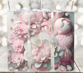 3D Flowers and Roses Vinyl Tumbler wraps- 14 Designs