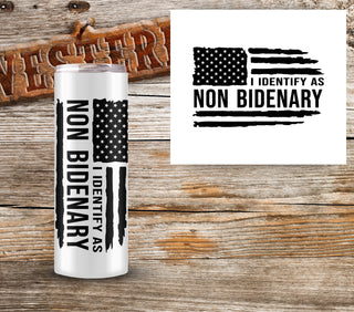 I Identify as Non Bidenary UV DTF Decals- 4 sizes- 2colors