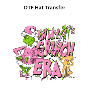 Pink Grinch DTF and hat bill dtf transfers- 4 Designs