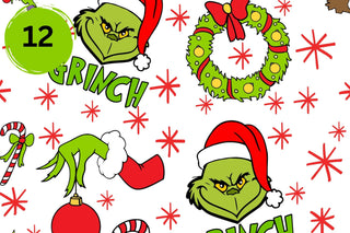 Grinchmas Vinyl collection- 18 Prints 12 x12 adhesive vinyl sheets