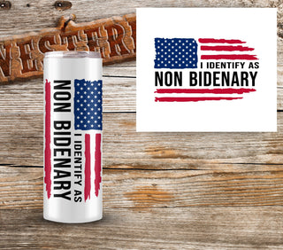 I Identify as Non Bidenary UV DTF Decals- 4 sizes- 2colors