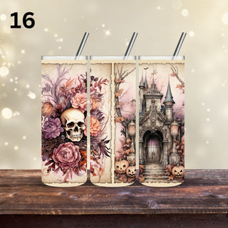 Victorian Skulls Vinyl Tumbler wraps- 20 Designs