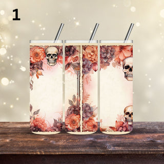 Victorian Skulls Vinyl Tumbler wraps- 20 Designs