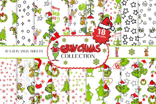 Grinchmas Vinyl collection- 18 Prints 12 x12 adhesive vinyl sheets