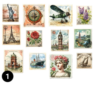 Vintage Stamp Sheets- UV DTF Decals