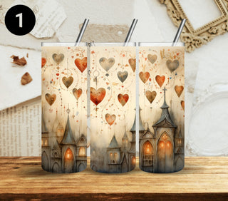 Vintage Valentine Vinyl Tumbler Wraps- 7 Designs- 2 Sizes available