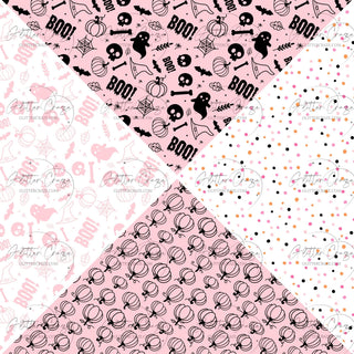 Pink Halloween-12x12 Precut Vinyl Vsplit sheets- 4 designs choices