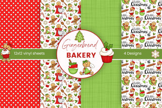 Gingerbread Bakery vinyl collection- 12x12 sheets- 4 designs available