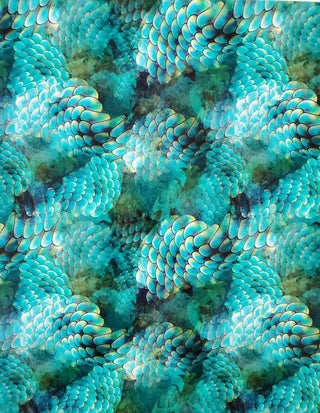 Teal Dragon Scales - Adhesive Vinyl