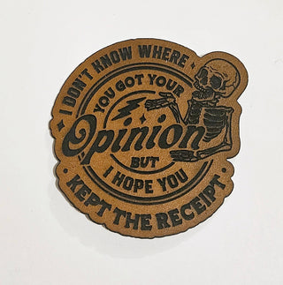 I don't know where you got your opinion Faux Leather iron on hat patch