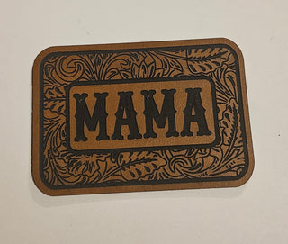 Mama Tool Faux Leather iron on hat patch