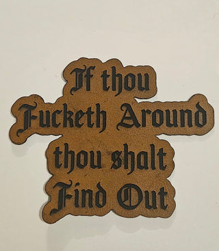 If thou fucketh Faux Leather iron on hat patch