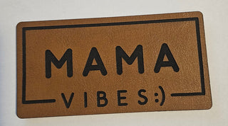 Mama Vibes Faux Leather iron on hat patch