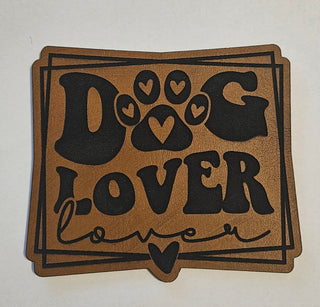 Dog Lover Faux Leather iron on hat patch