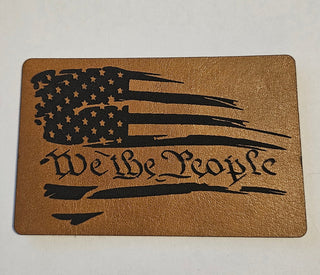 We the people Faux Leather iron on hat patch