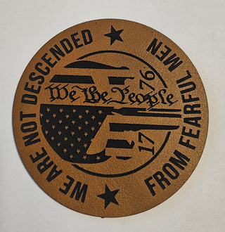 1776 Faux Leather iron on hat patch