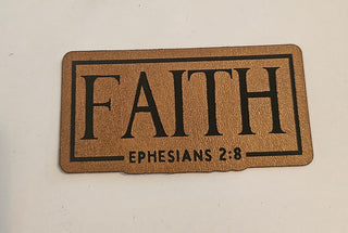 Faith Faux Leather iron on hat patch