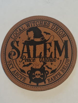 Salem Faux Leather iron on hat patch