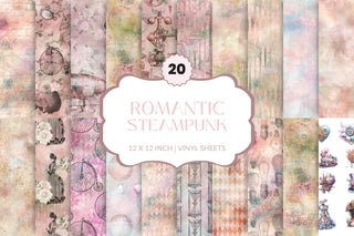 Romantic Steampunk vinyl 12x12 sheets- 19 Designs