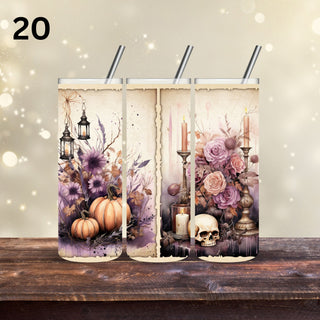 Victorian Skulls Vinyl Tumbler wraps- 20 Designs