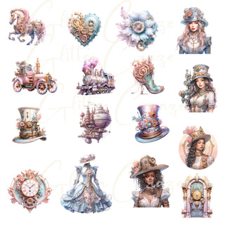 Romantic Steampunk vinyl 12x12 sheets- 19 Designs