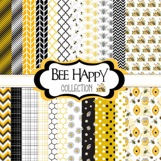 Bee Happy collection- 25 Prints 12 x12 adhesive vinyl sheets