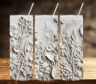 3D Floral Vinyl Tumbler Wraps- 10 Designs