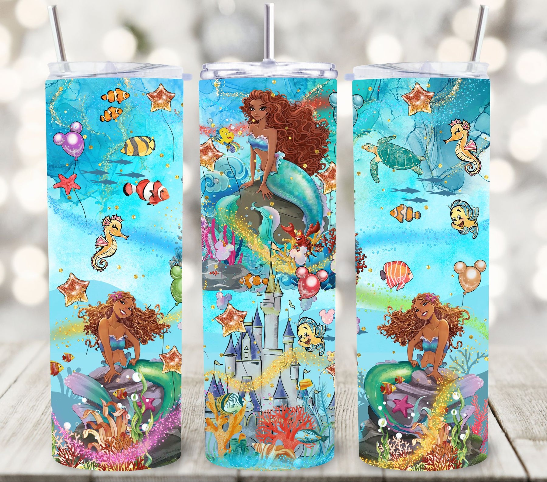 Little Mermaid Tumbler Design, 20 Oz Skinny Tumbler Design, Sublimation  Image, Tumbler Wrap, Little Mermaid Cup, Little Mermaid Sublimation 