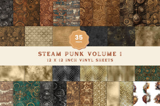 Steampunk Volume 1 vinyl 12x12 sheets- 35 Designs
