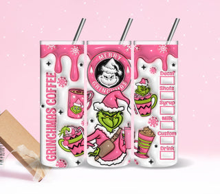 Pink Grinch Vinyl Tumbler wraps- 3 designs