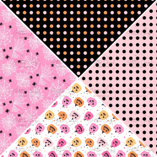 Pink Halloween-12x12 Precut Vinyl Vsplit sheets- 4 designs choices