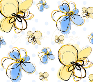 Hand Drawn Floral Wraps and 12x12 sheets- 5 Designs