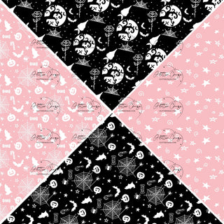 Pink Witches- Precut 12x12 vinyl vsplit sheets- 5 design choices