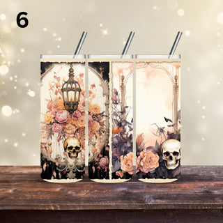 Victorian Skulls Vinyl Tumbler wraps- 20 Designs