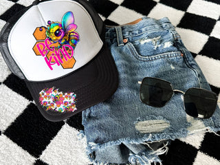 Bee Kind Neon Bee DTF Hat Transfers- 3 options