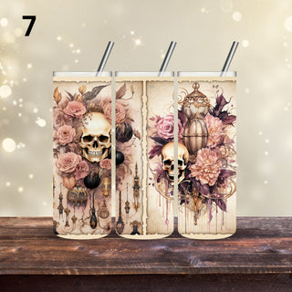 Victorian Skulls Vinyl Tumbler wraps- 20 Designs