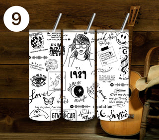 Taylor Vinyl Tumbler wraps- 10 Designs- 2 Sizes