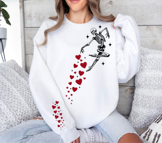 Dancing Skeleton and Hearts DTF Transfers- 2 piece set