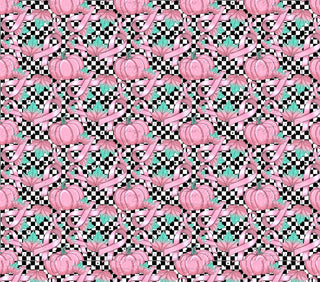 In October we wear pink checker vinyl sheets